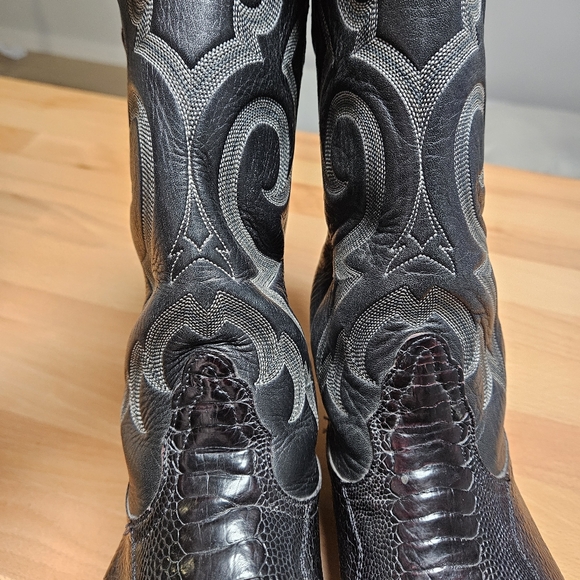 Nocona Boots Mens Black Leather Western Cowboy Boots Size 9D - Picture 3 of 15